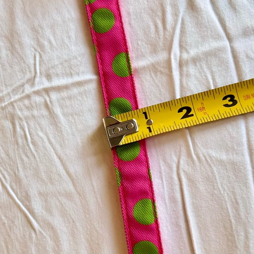 WALK-E-WOO Neon Pink & Green Polka Dot Dog Collar